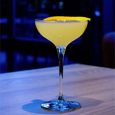Bar counter and glassware